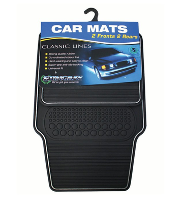 Image of  Stingray 4Pce Heavy Duty Classic Mat Set Tt8023Black inTools,Automotive,Car Accessories,Car Mats