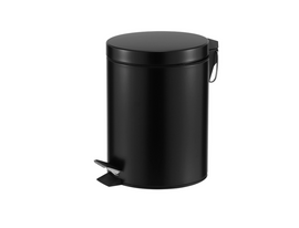 Casa 5L Step Bin Black Flat Lid, Soft Close