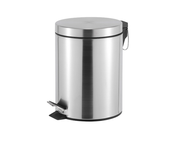 Casa 5L Step Bin Stainless Steel Flat Lid, Soft Close