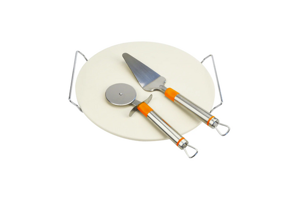 Image of  Alva Pizza Stone With Handle & Cutter inGarden & Outdoor,Braai,Braai Accessories