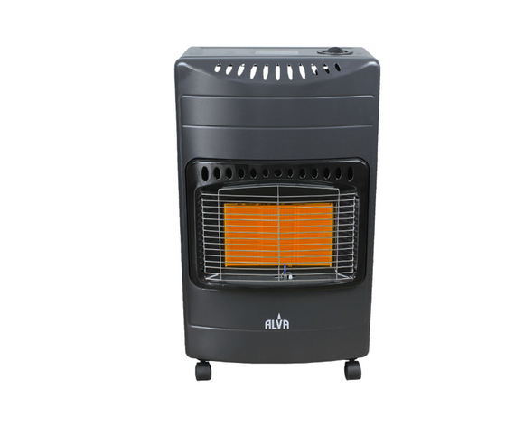 Alva 3 Panel Large Gas Heater Black