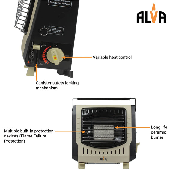 Alva Outdoor Free-Standing Butane Heater Beige
