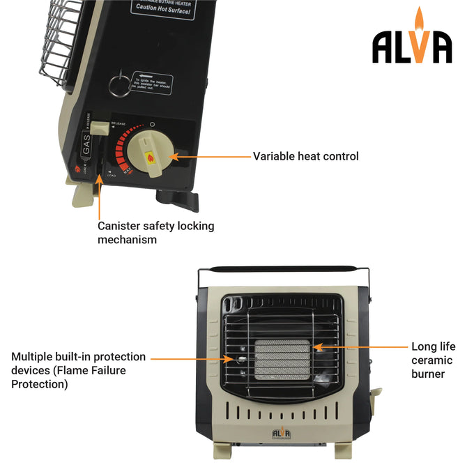 Alva Outdoor Free-Standing Butane Heater Beige