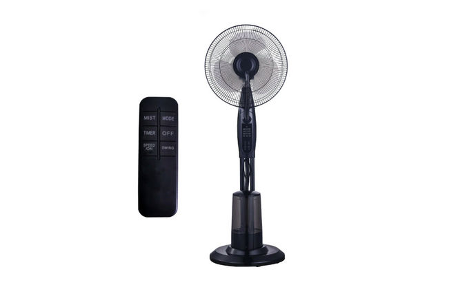 Image of  Alva Air 40Cm Pedestal Mist Fan Black With Remote Control Black 75W inHeating & Cooling,Fans,Ac Powered