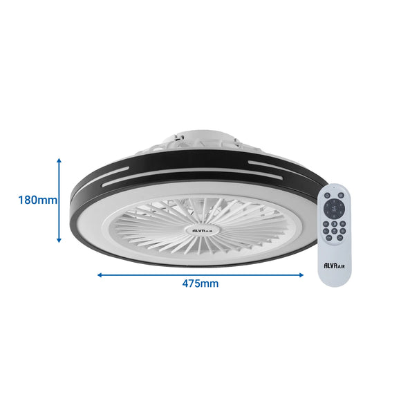 Alva 50cm Led Light / Ceiling Fan W Remote (Black)