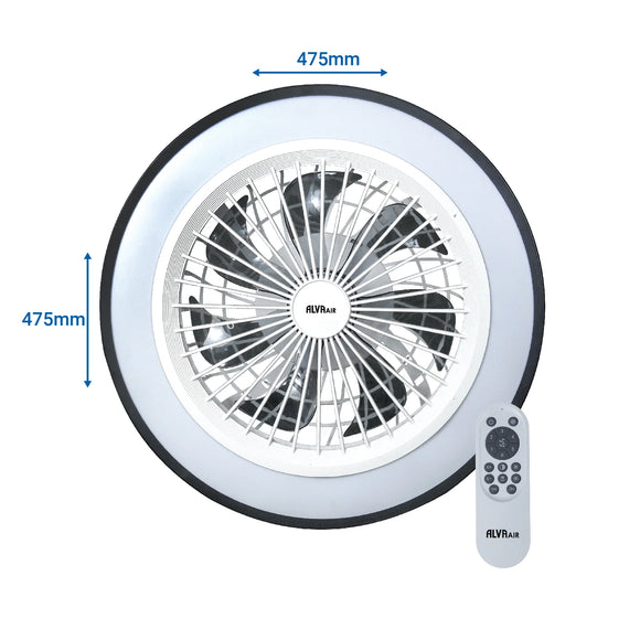 Alva 50cm Led Light / Ceiling Fan W Remote (Black)