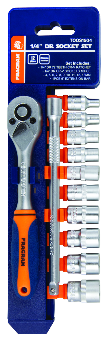 Fragram Socket Set 1/4 12Pce Crv