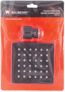 Wildberry Matt Blk 100mm S/S Square Shower Head-3