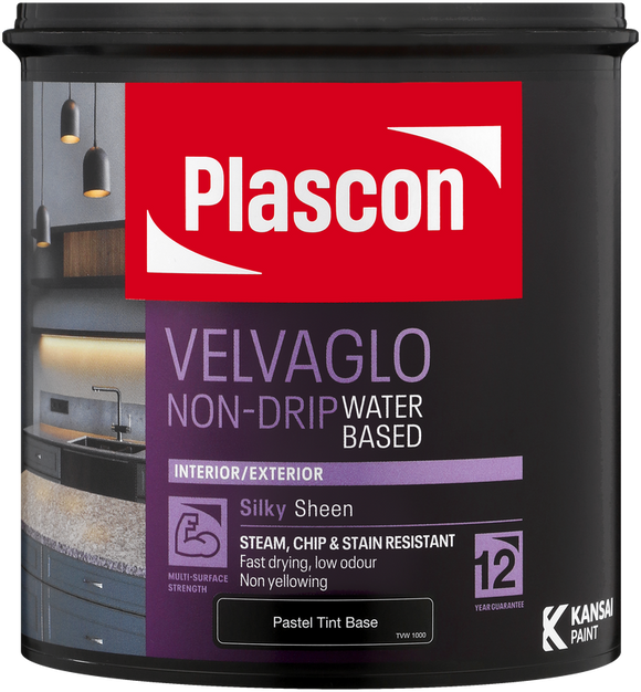 Plascon Velvaglo Non-Drip Enamel Waterbased White 1L in Paint
