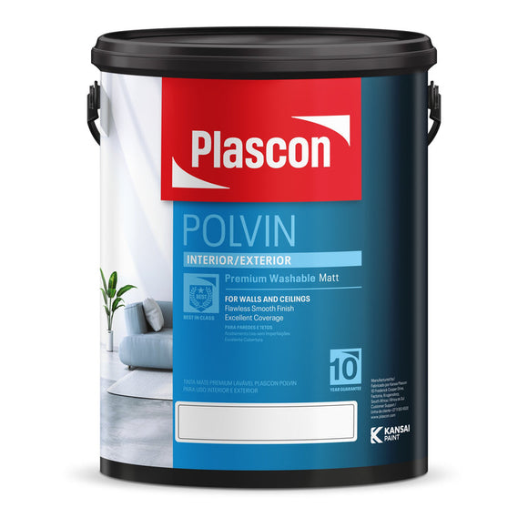 Plascon Polvin Super Acrylic White 5L in Paint