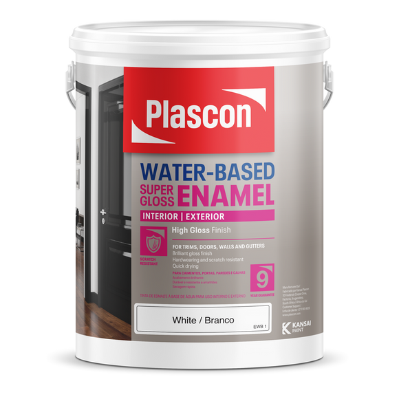 Plascon Super Universal Enamel Water Based White 5L in Paint