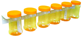 Image of The Cabinet Shop 6 Pce Storage Bottles With Rack 1 Tier