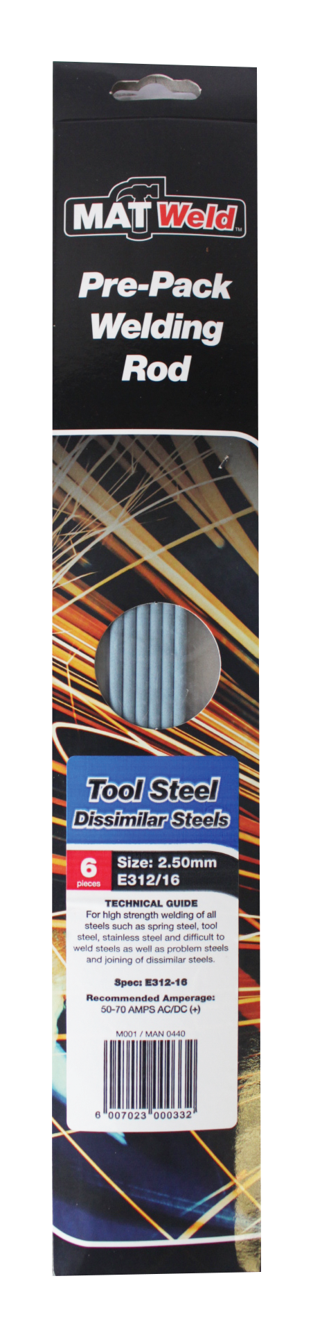 Matweld Rods Tool Steel 2.5mm 6pk MAN0440 in Tools