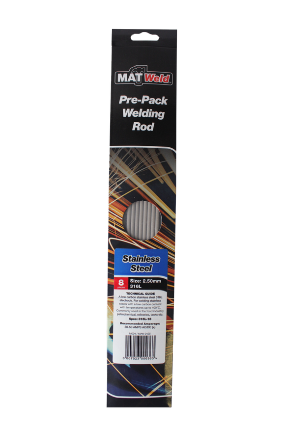 Matweld Rods Stainless Steel 2mm 8pk MAN0415 in Tools