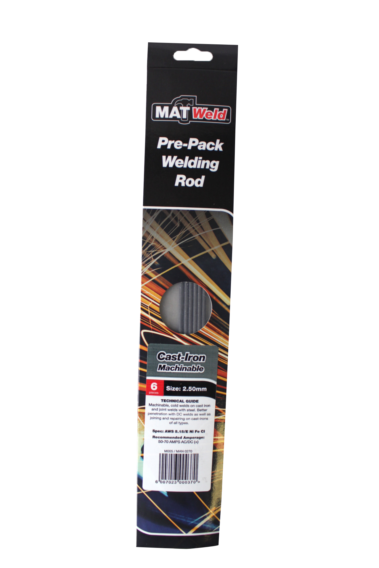 Matweld Rods Cast Iron 2.5mm 6pk MAN0270 in Tools