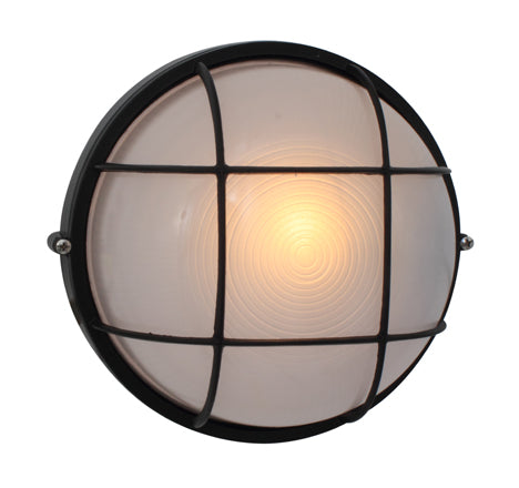 Eurolux Bulkhead Round Large Grid 240mm 1X100W Black in Electrical & Lighting,Lighting,Interior Lighting
