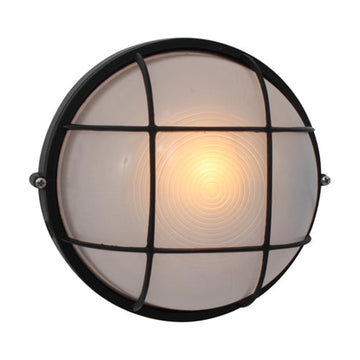 Eurolux Bulkhead Round Large Grid 240mm 1X100W Black - image 01