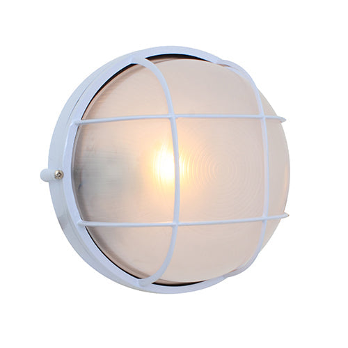 Eurolux Bulkhead Round Large Grid 240mm 1X100W White in Electrical & Lighting,Lighting,Interior Lighting