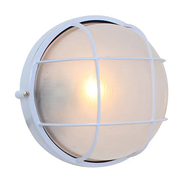 Eurolux Bulkhead Round Large Grid 240mm 1X100W White - image 01