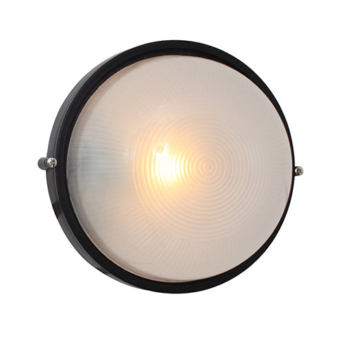 Eurolux Bulkhead Round Large Plain 240mm 1X100W Black in Electrical & Lighting,Lighting,Interior Lighting