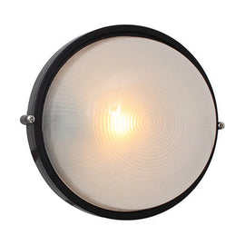Eurolux Bulkhead Round Large Plain 240mm 1X100W Black - image 01