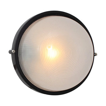 Eurolux Bulkhead Round Large Plain 240mm 1X100W Black - image 01