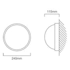 Eurolux Bulkhead Round Large Plain 240mm 1X100W White - image 01