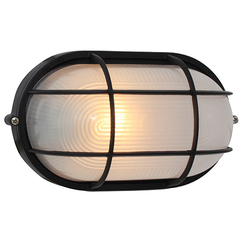 Eurolux Bulkhead Oval Large Grid 270mm Black in Electrical & Lighting,Lighting,Interior Lighting