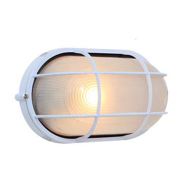 Eurolux Bulkhead Oval Large Grid 270mm White - image 01