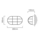 Eurolux Bulkhead Oval Large Grid 270mm White - image 01