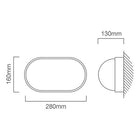 Eurolux Bulkhead Oval Large Plain 280mm 1X100W White - image 01