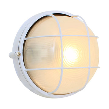 Eurolux Bulkhead Round Small Grid 180mm 1X60W White - image 01