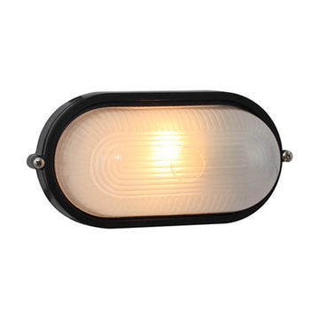 Eurolux Bulkhead Oval Small Plain 210mm 1X60W Black - image 01
