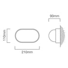 Eurolux Bulkhead Oval Small Plain 210mm 1X60W Black - image 01