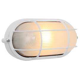 Eurolux Bulkhead Oval Small Grid 210mm 1X60W White in Electrical & Lighting,Lighting,Interior Lighting