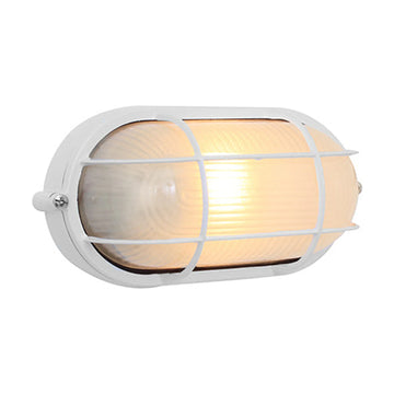 Eurolux Bulkhead Oval Small Grid 210mm 1X60W White - image 01