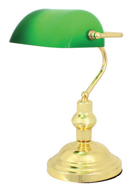 Eurolux Bankers Table Lamp 230mm Polished Brass in Electrical & Lighting,Lighting,Interior Lighting