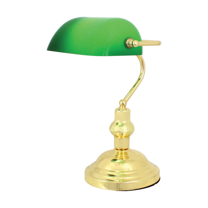 Eurolux Bankers Table Lamp 230mm Polished Brass - image 01