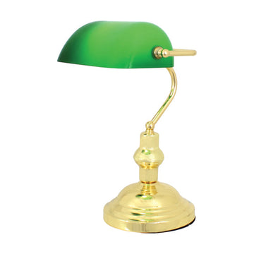 Eurolux Bankers Table Lamp 230mm Polished Brass - image 01
