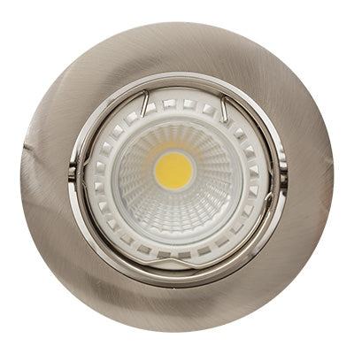 Eurolux Downlight Standard Tilt Curved Rim 83mm Satin Chrome in Electrical & Lighting,Lighting,Interior Lighting