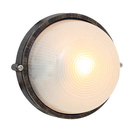 Eurolux Bulkhead Round Small Plain 180mm 1X60W Blackgold in