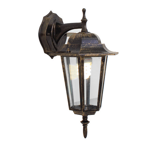 Eurolux Lantern 6 Panel Downfacing Black Gold in Electrical & Lighting,Lighting,Exterior Lighting