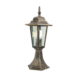 Eurolux Lantern 6 Panel Pedestal Black Gold - image 01