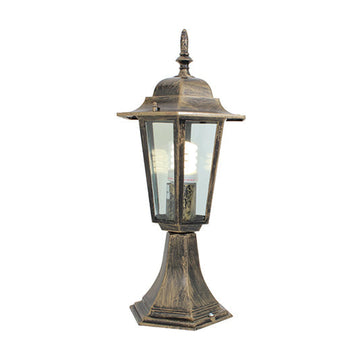 Eurolux Lantern 6 Panel Pedestal Black Gold - image 01