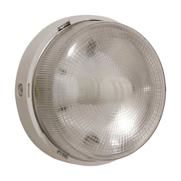 Eurolux Bulkhead Glass Round 1X100W White - image 01