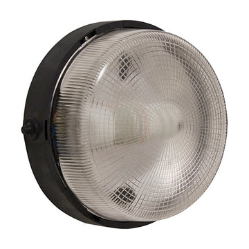 Eurolux Bulkhead Glass Round 1X100W Black - image 01