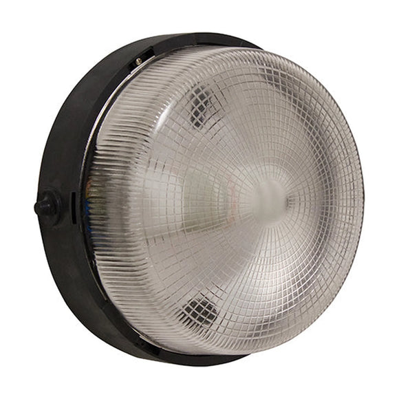 Eurolux Bulkhead Glass Round 1X100W Black - image 01