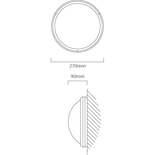 Eurolux ABS Bulkhead 270mm Graphite - image 01