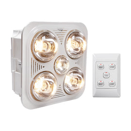 Eurolux Bathroom Heater Square 3 In 1 White Heater Light & Extractor - image 01