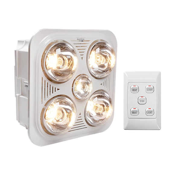 Eurolux Bathroom Heater Square 3 In 1 White Heater Light & Extractor - image 01